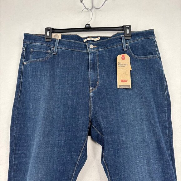 Levi's 721 High Rise Skinny Jeans Size 24W Medium Wash Stretch Denim Sculpt - Picture 2 of 16